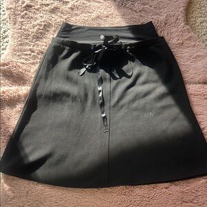 Elegant Black Skirt with Ribbon Detail